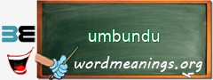 WordMeaning blackboard for umbundu